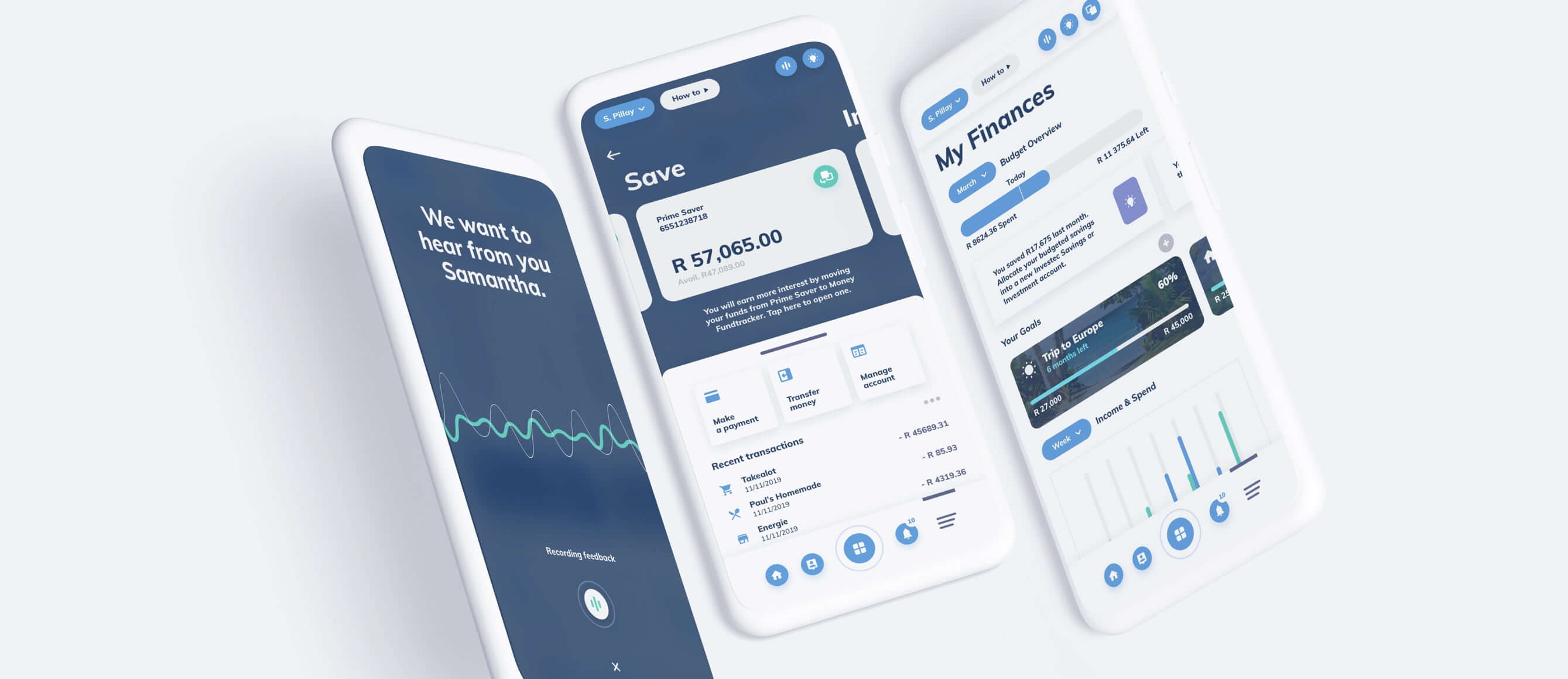 Investec Dashboard - Finances